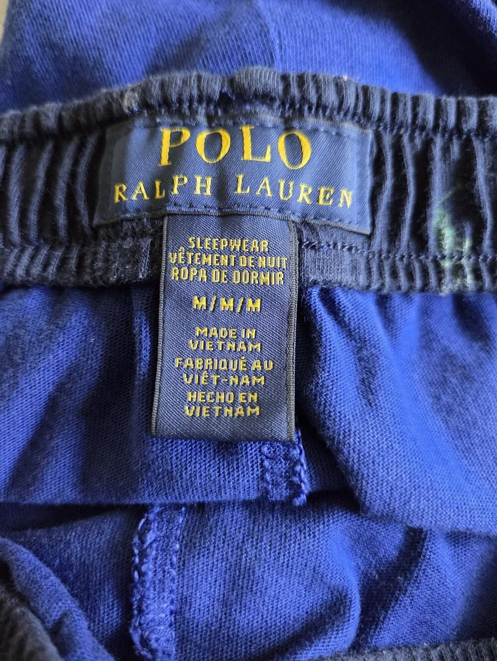 Polo Ralph Lauren Blue Lounge Pants Drawstring Waist Size Medium